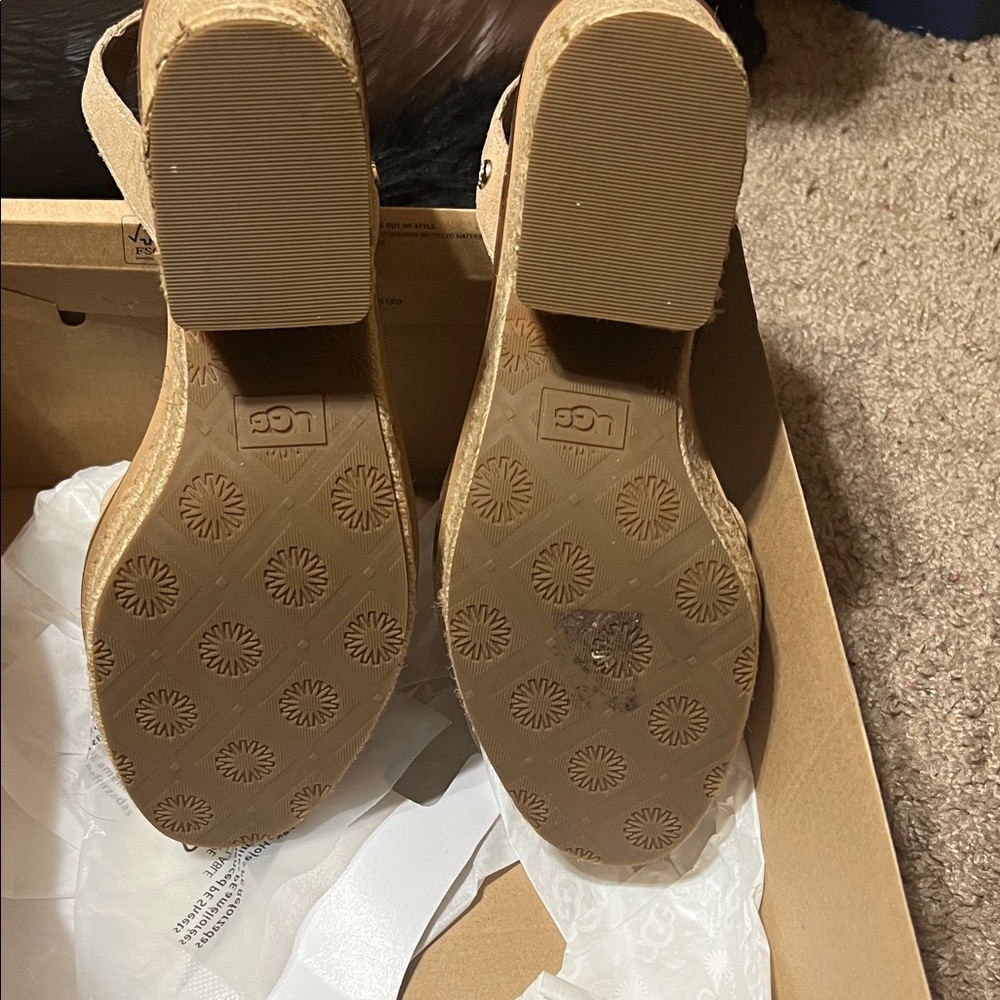 UGG Women's Beige Ankle Strap Sandals - Picture 4 of 7